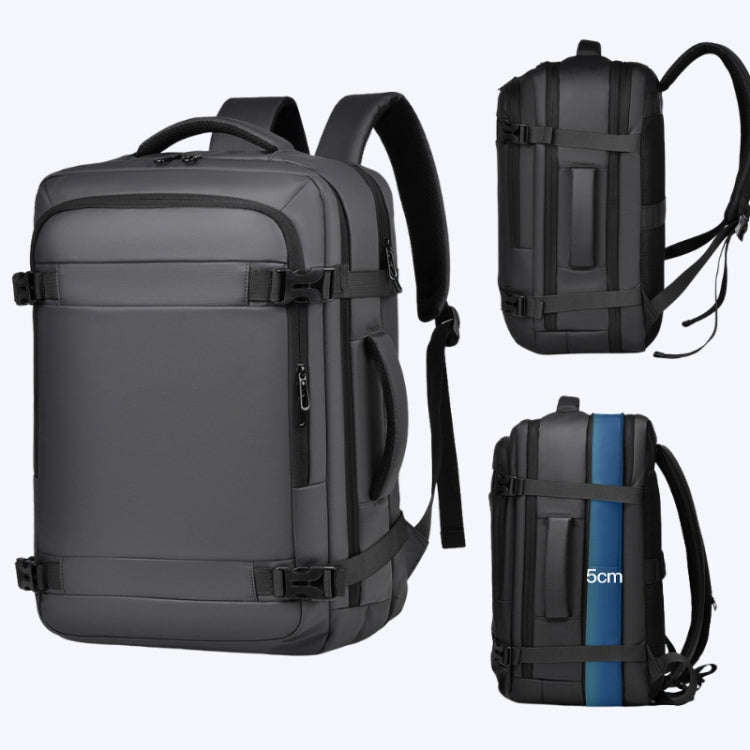 WEIXIER B726 Simple Expandable Double-Shoulder Backpack Large Capacity Business Casual Bag(Gray)