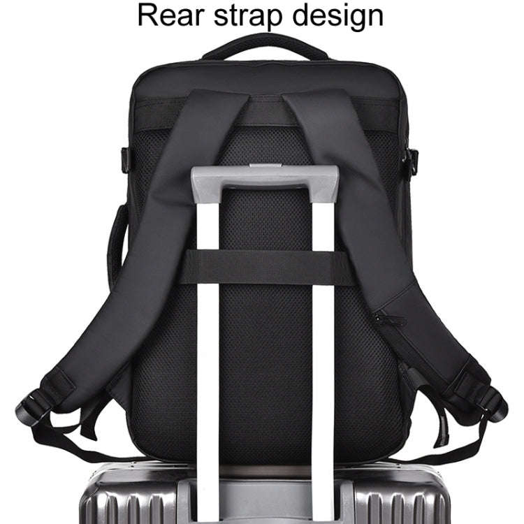 WEIXIER B726 Simple Expandable Double-Shoulder Backpack Large Capacity Business Casual Bag(Black)