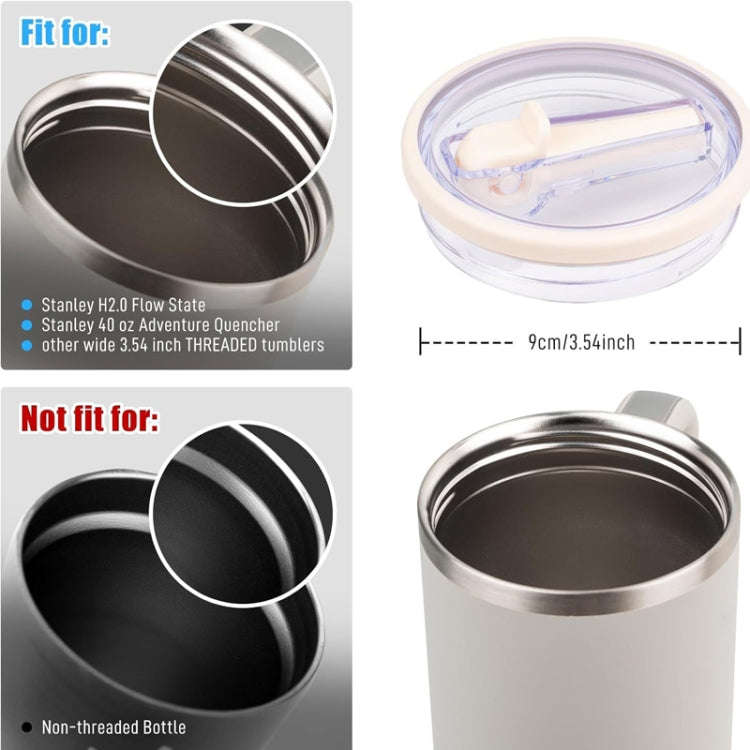 For Stanley 40oz Adventure Quencher Transparent Straw Lid Replacement Parts, Spec: White