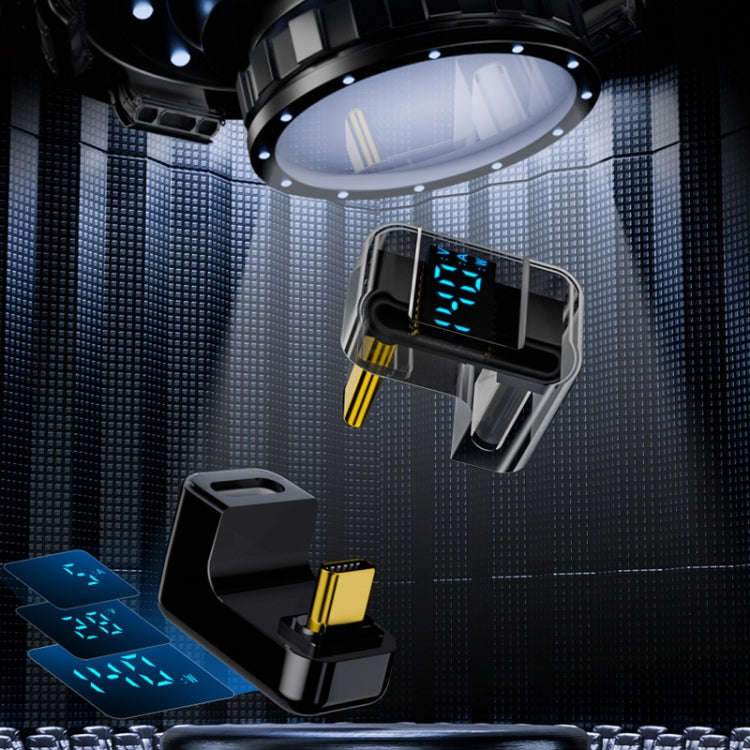 Type-C Digital Display U Type Adaptor 180 Degree Elbow 140W 4.0 Adaptor(Black)