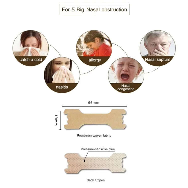 30pcs /Pack 66 X 19mm Nasal Strips To Improve Sleep, Reduce Snoring And Relieve Nose Congestion