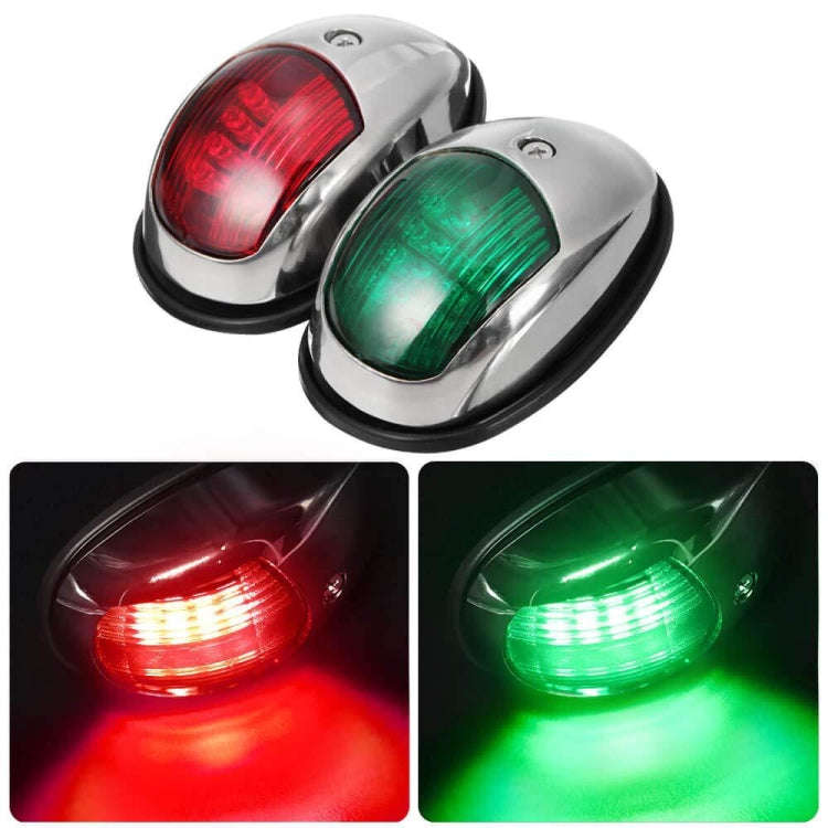 Marine Navigation Warning Light Signal LED Yacht Light, Color: Silver Shell Green