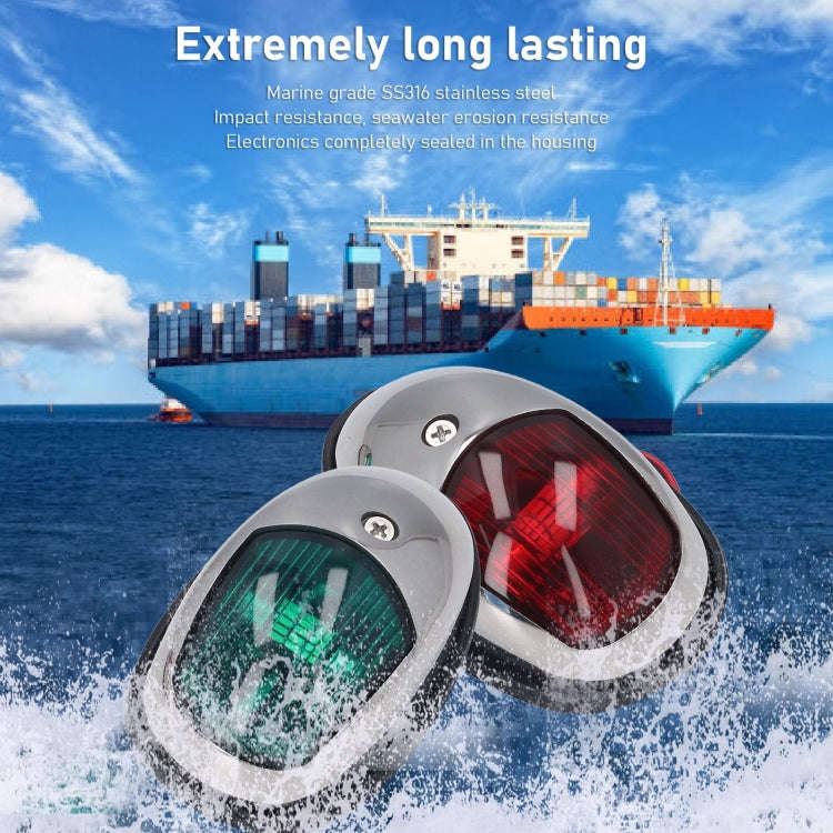 Marine Navigation Warning Light Signal LED Yacht Light, Color: Silver Shell Red