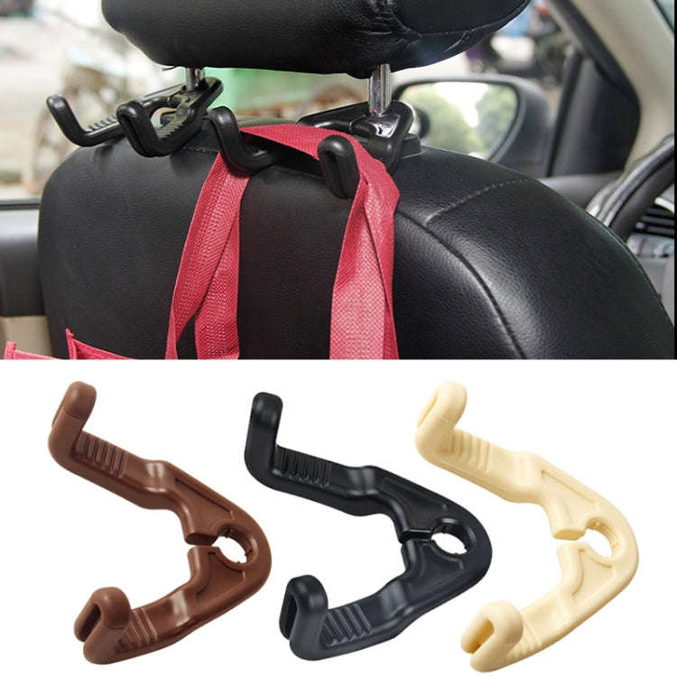 1pair Hidden Car Headrest Storage Hooks Car Seat Hook(Beige)