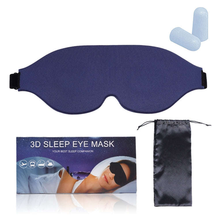 4 In 1 3D Sleep Eye Mask Memory Foam Non-pressure Shading Sleeping Blindfold(Blue)