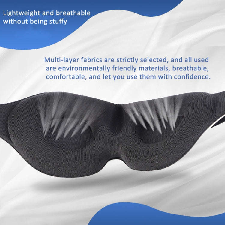 4 In 1 3D Sleep Eye Mask Memory Foam Non-pressure Shading Sleeping Blindfold(Blue)