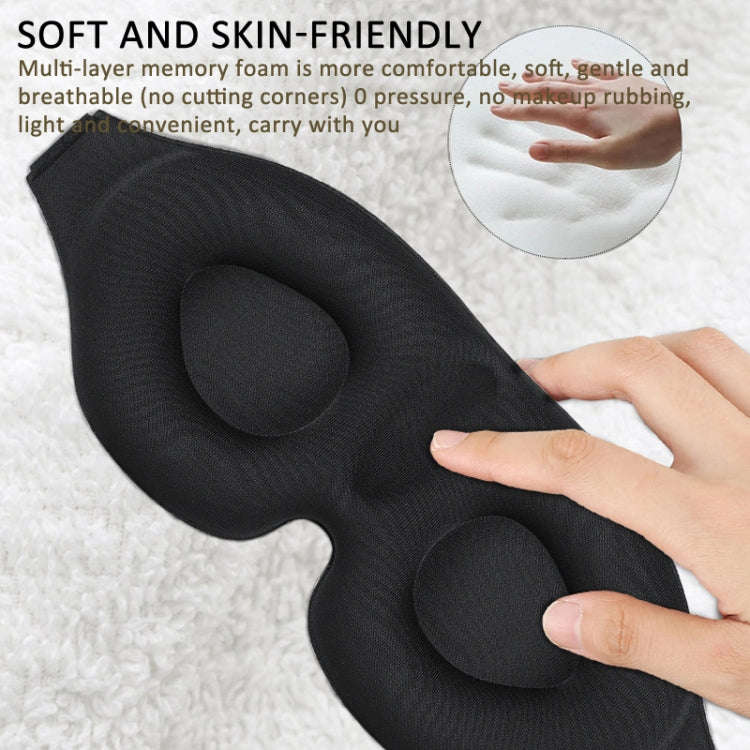 4 In 1 3D Sleep Eye Mask Memory Foam Non-pressure Shading Sleeping Blindfold(Blue)