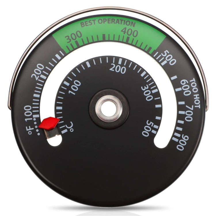 Magnetic Fireplace Thermometer Temperature Monitor(Black)