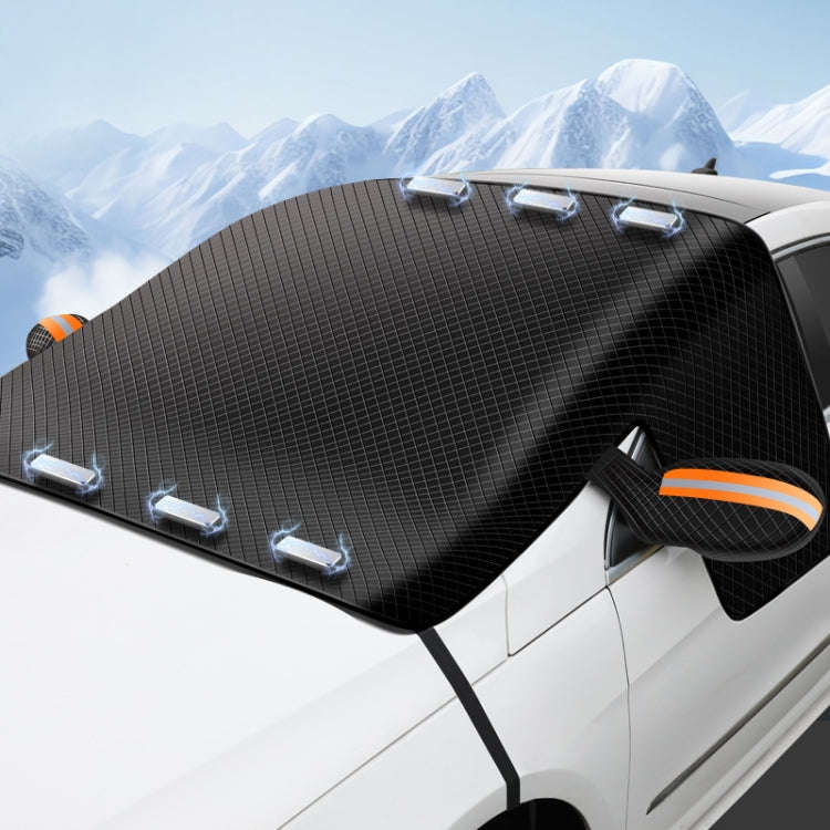 Car Magnetic Front Sunscreen Waterproof Thick Snow Shield(Orange)