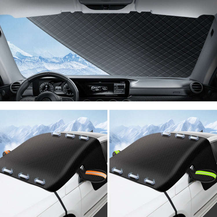 Car Magnetic Front Sunscreen Waterproof Thick Snow Shield(Green)