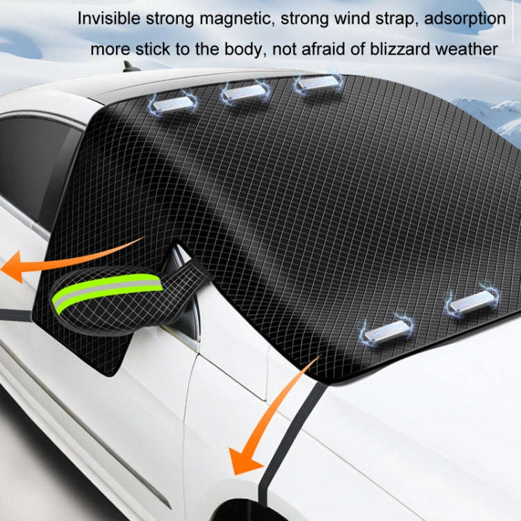 Car Magnetic Front Sunscreen Waterproof Thick Snow Shield(Green)