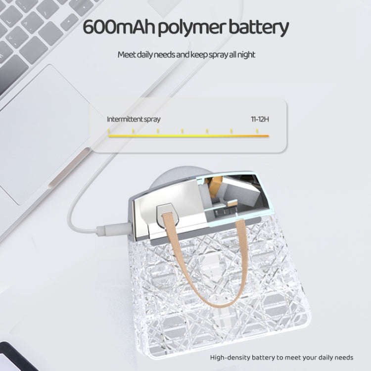 Desktop Small Crystal Bag Humidifier Aroma Ambient Lighting, Color: White Rechargeabl