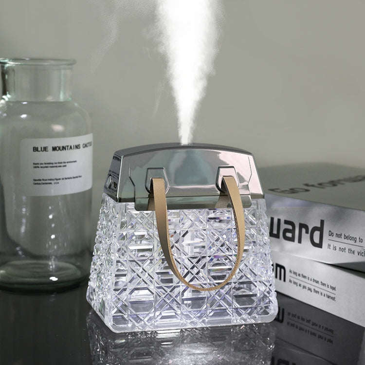 Desktop Small Crystal Bag Humidifier Aroma Ambient Lighting, Color: White Plug-in
