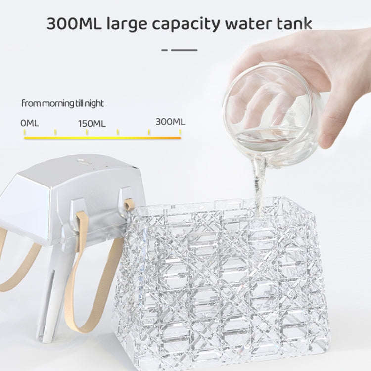 Desktop Small Crystal Bag Humidifier Aroma Ambient Lighting, Color: White Plug-in