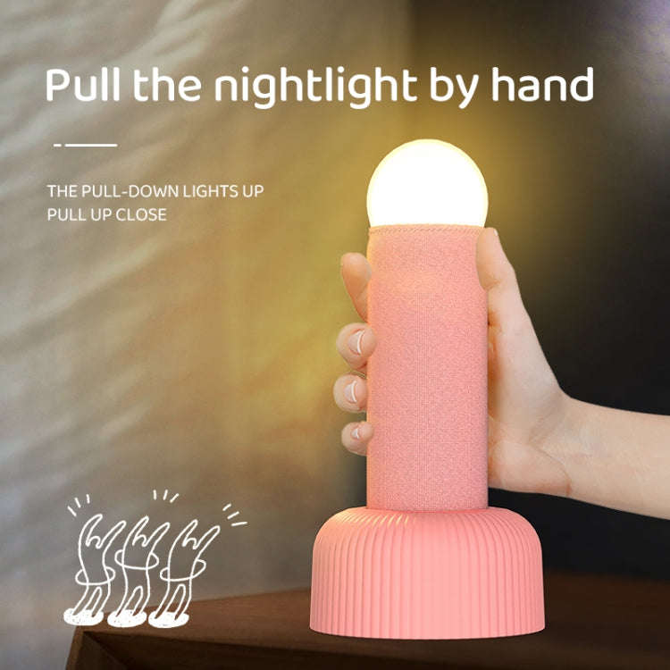 Hand Pull Night Light Rechargeable Bedroom Bedside Sleeping Lamp(Black)