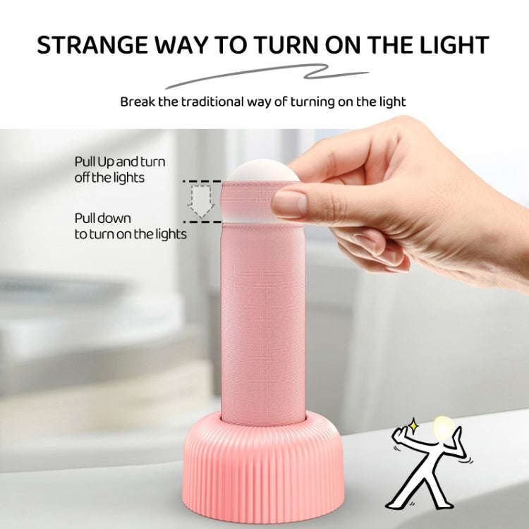 Hand Pull Night Light Rechargeable Bedroom Bedside Sleeping Lamp(Pink)