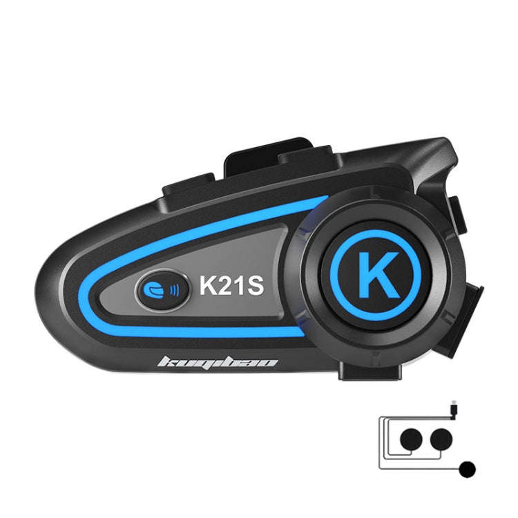 KUQIBAO K21S Motorcycle Riding Helmet Dual Intercom Bluetooth Headset With Lights(Soft Microphone)