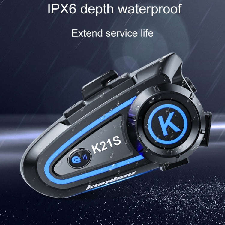 KUQIBAO K21S Motorcycle Riding Helmet Dual Intercom Bluetooth Headset With Lights(Soft Microphone)