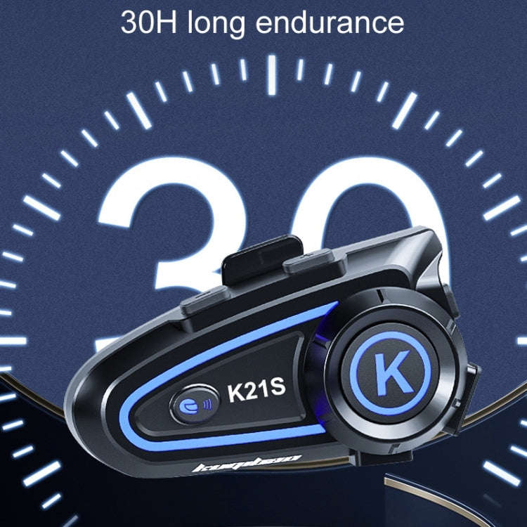 KUQIBAO K21S Motorcycle Riding Helmet Dual Intercom Bluetooth Headset With Lights(Soft Microphone)