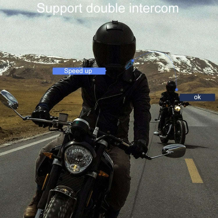 KUQIBAO K21S Motorcycle Riding Helmet Dual Intercom Bluetooth Headset With Lights(Soft Microphone)