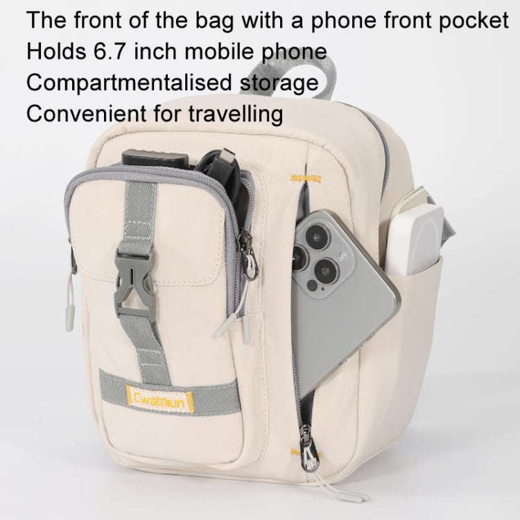 Cwatcun D155 Shoulder Casual Microslr Camera Storage Bag Lightweight Digital Photography Bag(Beige)