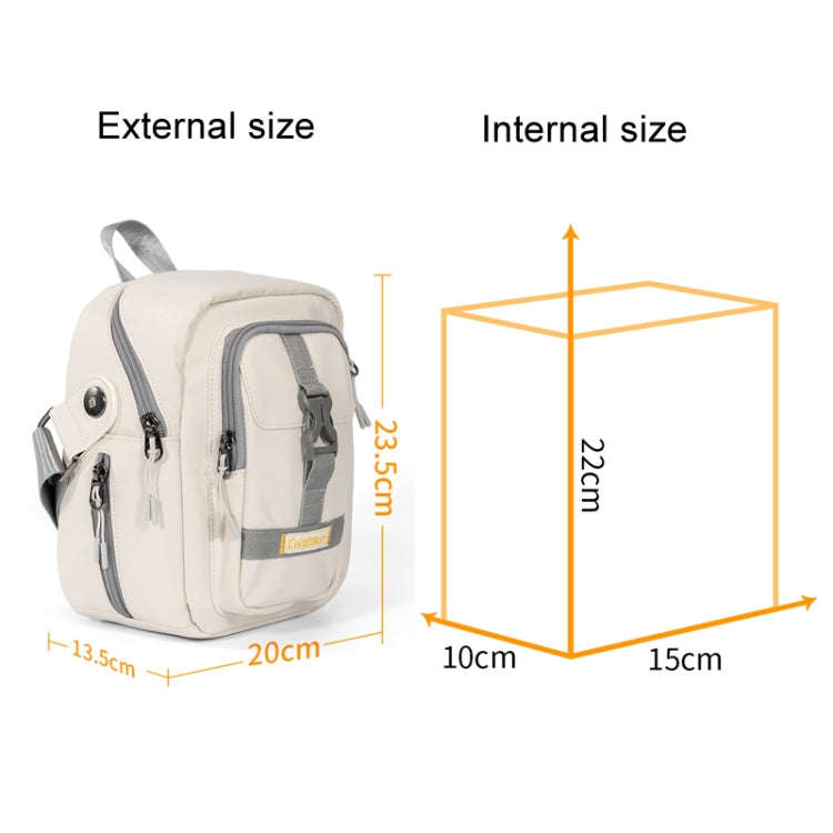Cwatcun D155 Shoulder Casual Microslr Camera Storage Bag Lightweight Digital Photography Bag(Beige)
