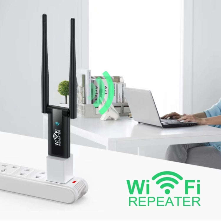 USB Powered WiFi Signal Amplifier Through Wall Wireless Router Extension(Black)