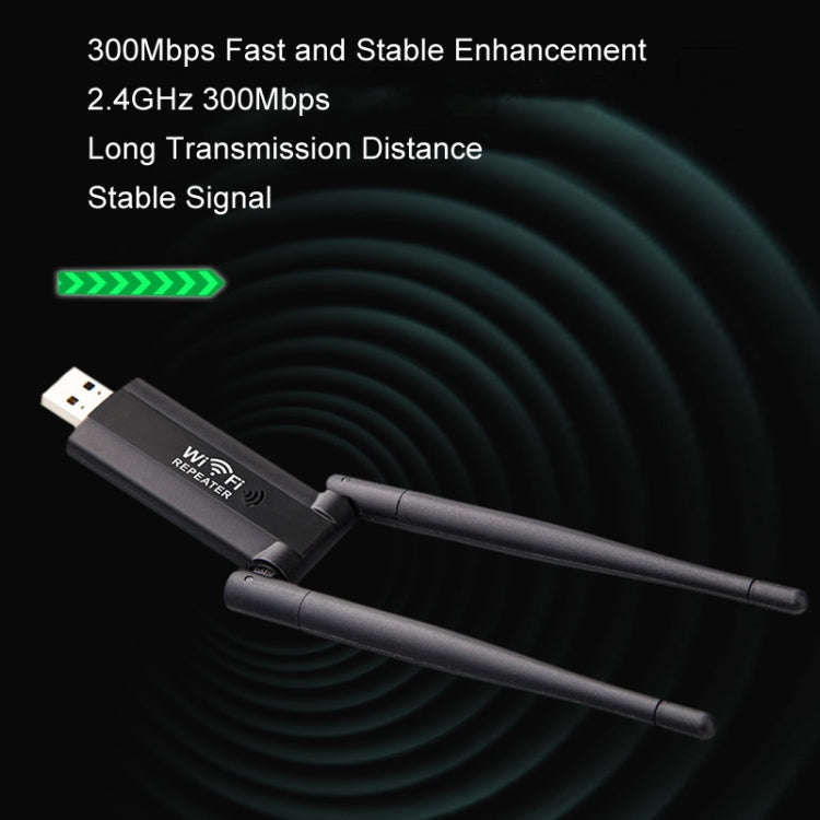 USB Powered WiFi Signal Amplifier Through Wall Wireless Router Extension(Black)