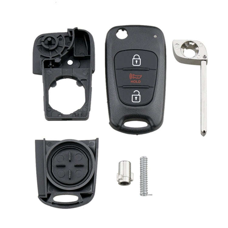 For Hyundai / Kia 3-Button Folding Car Key Shell(Horn Key)