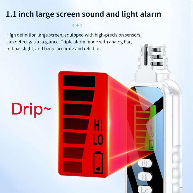 Portable Flammable Gas Methane Leak Detector Alarm(White)