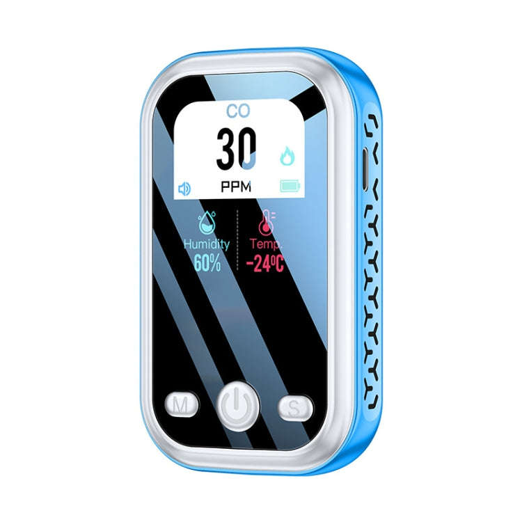 Portable Carbon Monoxide Detector Outdoor Home Detection Alarm(Blue)