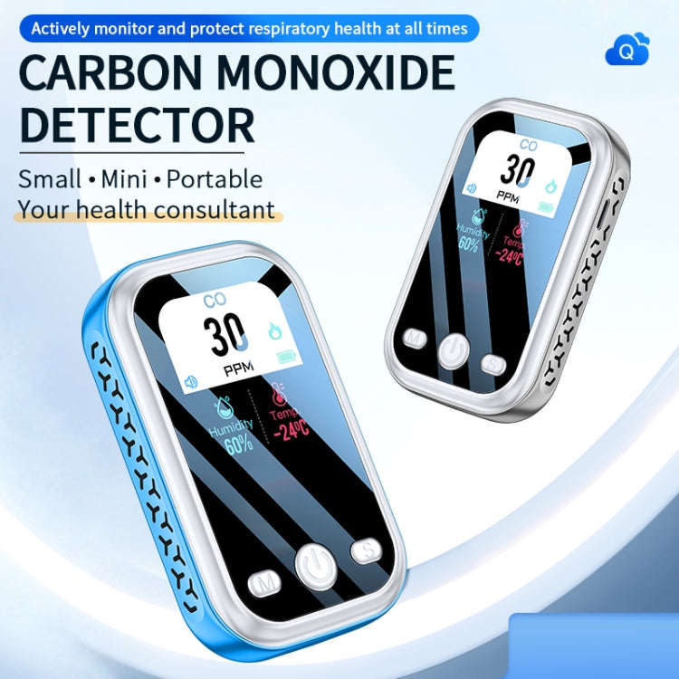 Portable Carbon Monoxide Detector Outdoor Home Detection Alarm(Blue)
