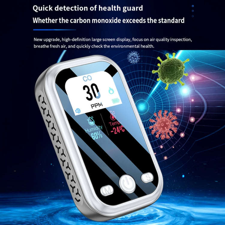 Portable Carbon Monoxide Detector Outdoor Home Detection Alarm(Blue)