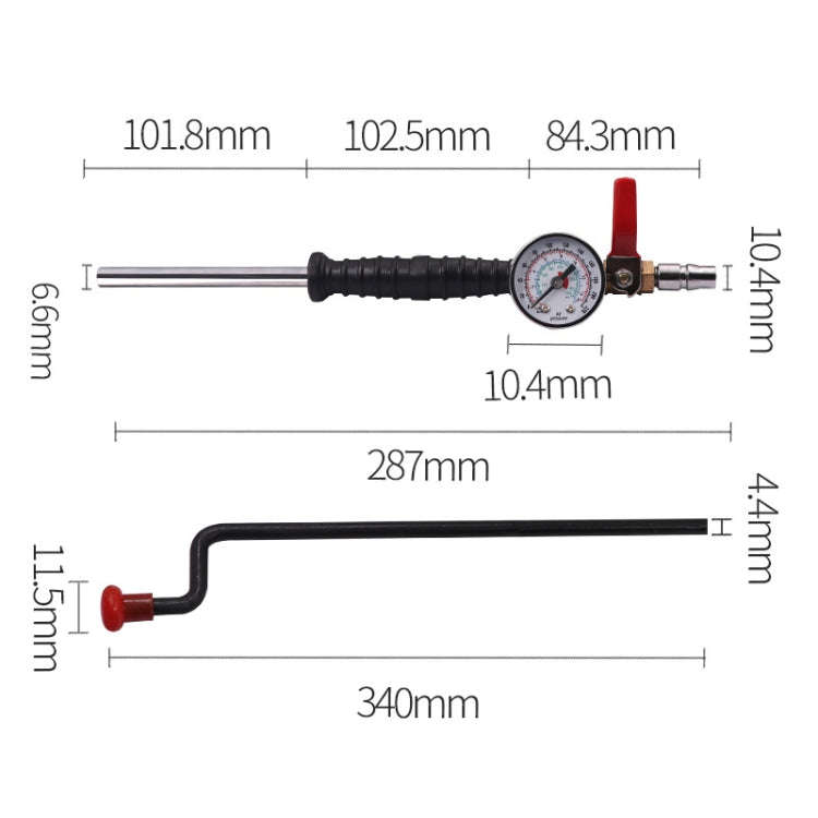 Car Tire Hand-crank Fast Inflation Rod Universal Air Filling Rod With Meter