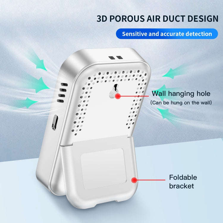 3 In 1 Multifunctional Portable Carbon Monoxide Detector(White)