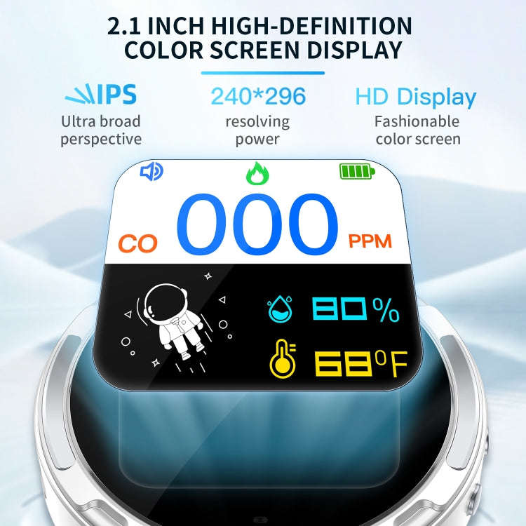 Portable Waterproof Carbon Monoxide Alarm Detector(White)