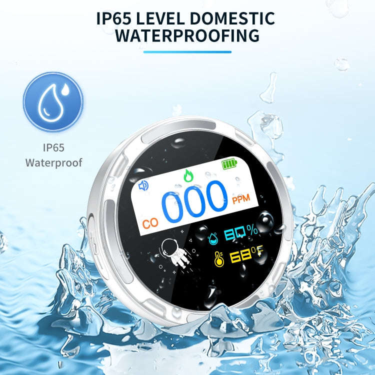 Portable Waterproof Carbon Monoxide Alarm Detector(White)
