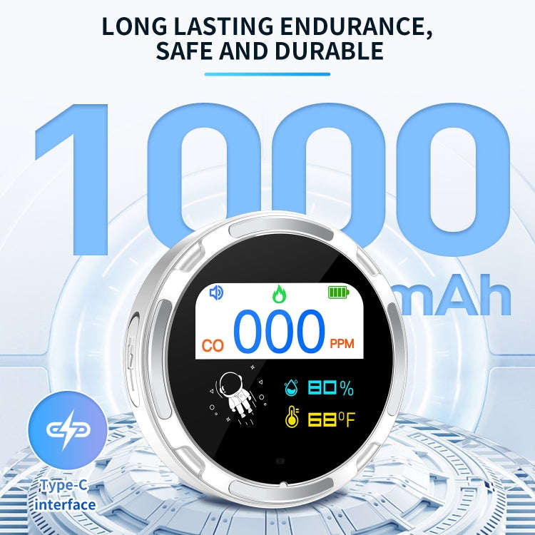 Portable Waterproof Carbon Monoxide Alarm Detector(White)