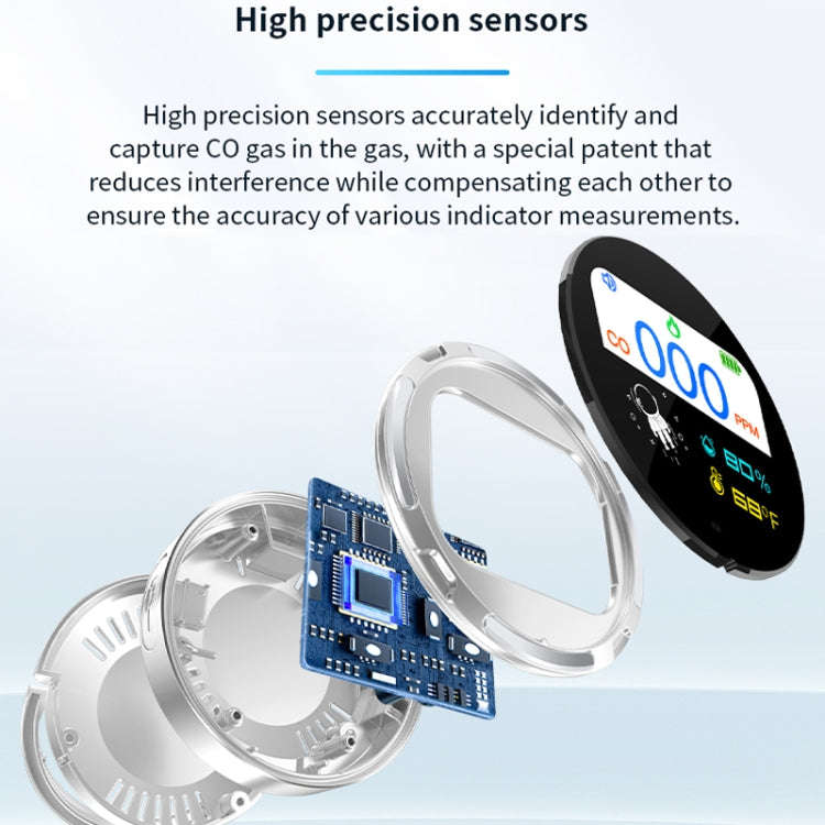 Portable Waterproof Carbon Monoxide Alarm Detector(White)