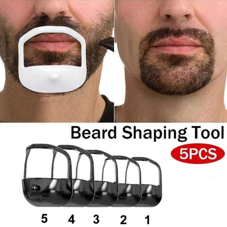 5pcs / Set Beard Styling Guide Template Men Shaving Assistance Tools(White)