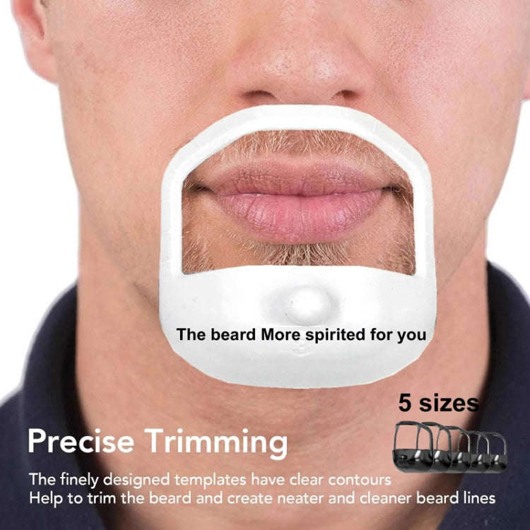 5pcs / Set Beard Styling Guide Template Men Shaving Assistance Tools(White)