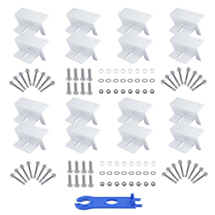 113pcs /Set RV Yacht Solar Panel Z-Shaped Aluminum Alloy Bracket(White)