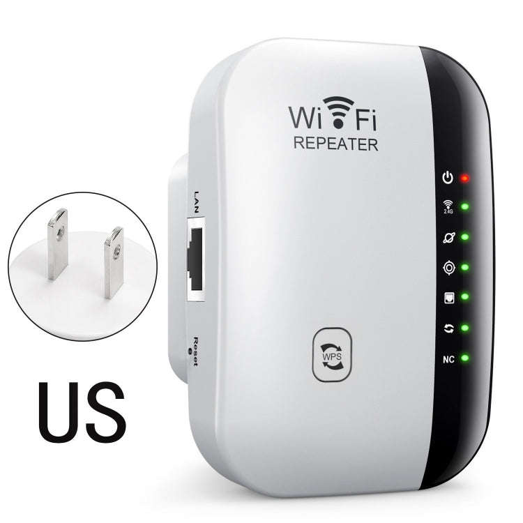300Mbps Wireless WIFI Repeater 2.4G Route Signal Amplifier 7 Lights Version, Spec: US Plug