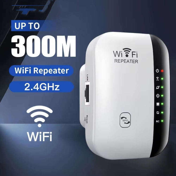 300Mbps Wireless WIFI Repeater 2.4G Route Signal Amplifier 7 Lights Version, Spec: US Plug