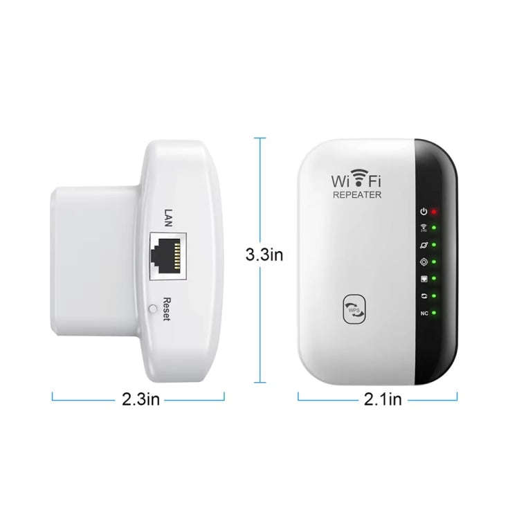 300Mbps Wireless WIFI Repeater 2.4G Route Signal Amplifier 7 Lights Version, Spec: EU Plug