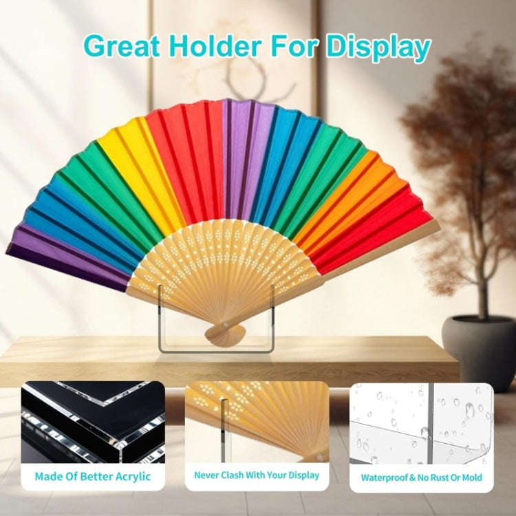 YX133 Acrylic Fan Display Stand Paper Fans Placement Holder(Transparent)