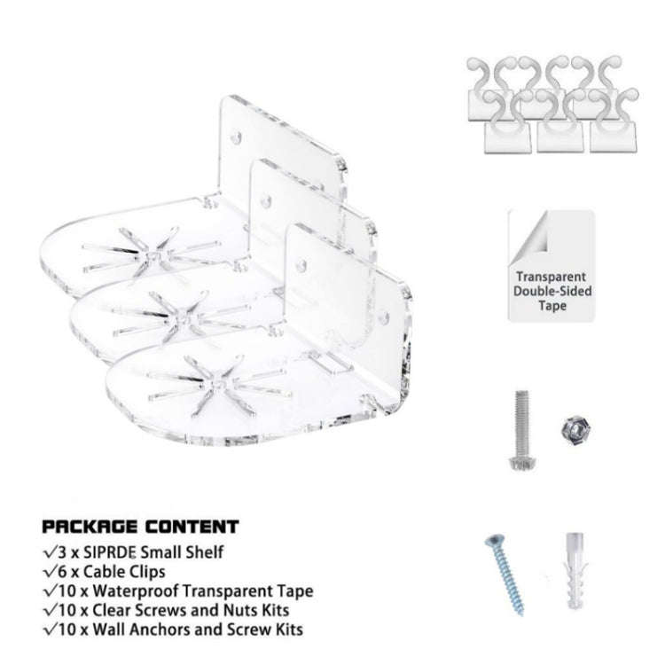 YX135 3pcs / Set Acrylic Wall Mount Bracket For Baby Monitor / Safety Camera / Speaker