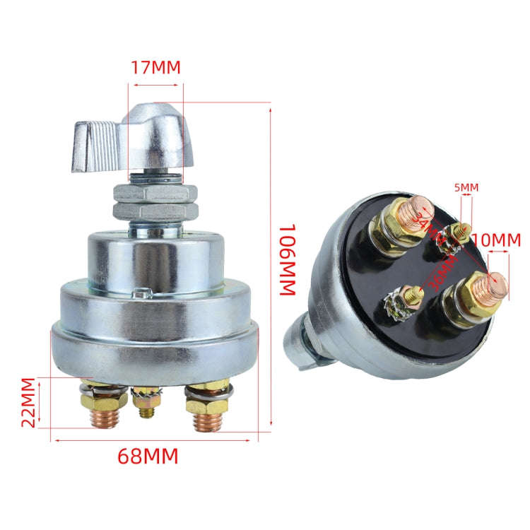 200A 12V RV Yacht High Current Battery Disconnect Power Switch, Specifications: Two With Accessories