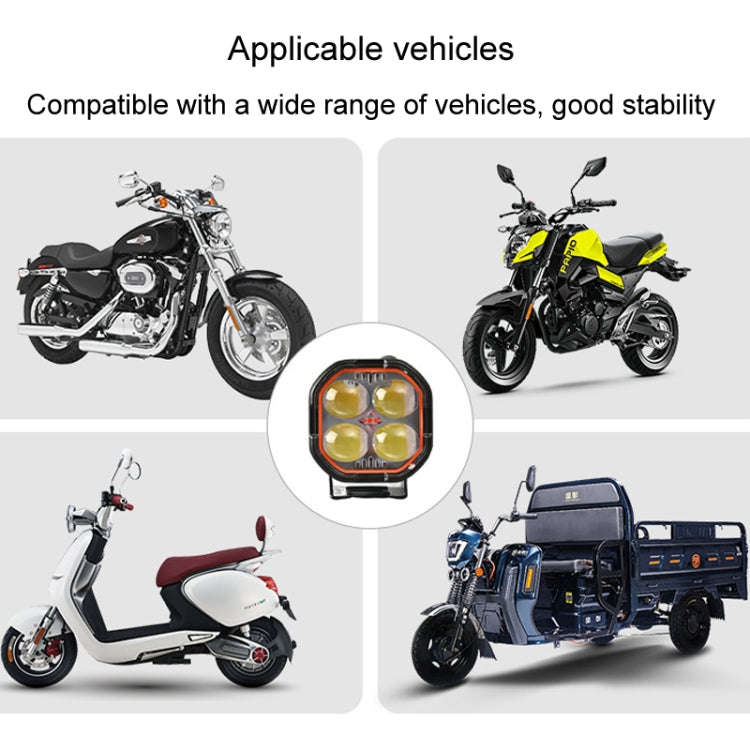 LED Motorcycle Spotlight With Red Devil Eye Spotlight High and Low Beam External Headlight