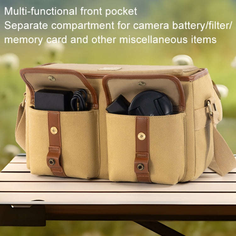 Cwatcun D146 Large Vintage Camera Bag Crossbody Canvas Digital Bag